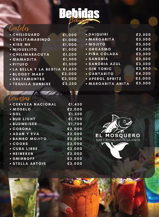Menú de bebidas